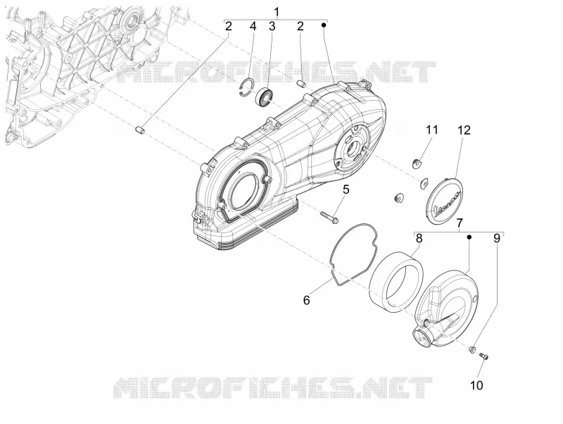 Couvercle carter - Refoidissement carter VESPA VESPA-SCOOTER 125 946 2013  946 125 4T 3V ABS E3