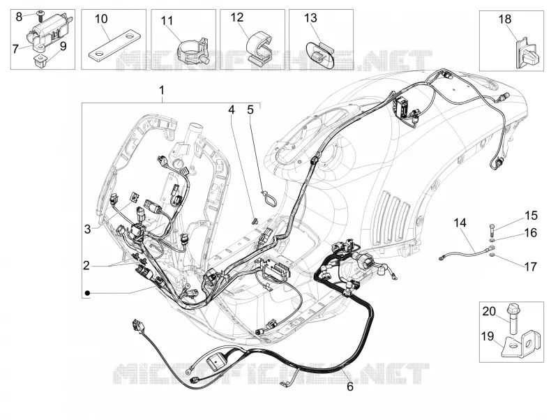 Faisceau de câbles principal VESPA VESPA-SCOOTER 125 946 2014  946 125 4T 3V ABS E3