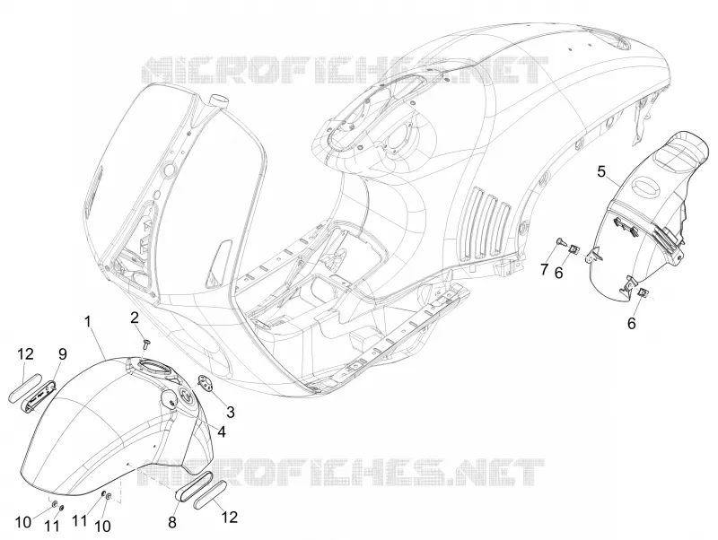 Logement roue - Garde boue VESPA VESPA-SCOOTER 125 946 2013  946 125 4T 3V ABS E3