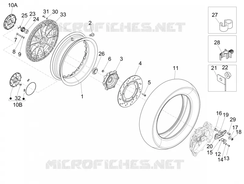 Roue arrière VESPA VESPA-SCOOTER 125 946 2014  946 125 4T 3V ABS E3
