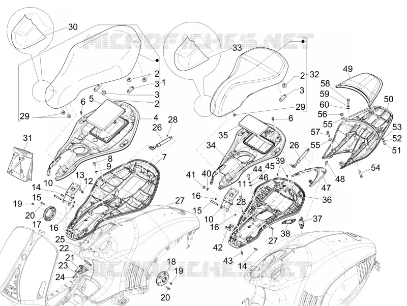 Selle/sieges VESPA VESPA-SCOOTER 125 946 2015  946 125 4T 3V ABS E3