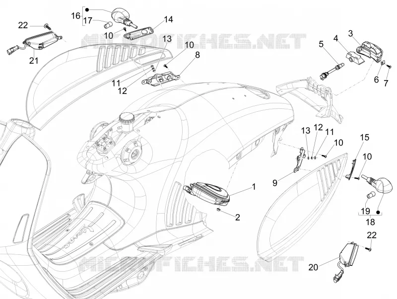 Eclairages arrière - Clignotants VESPA VESPA-SCOOTER 150 946 2018  946 150 4T 3V ABS