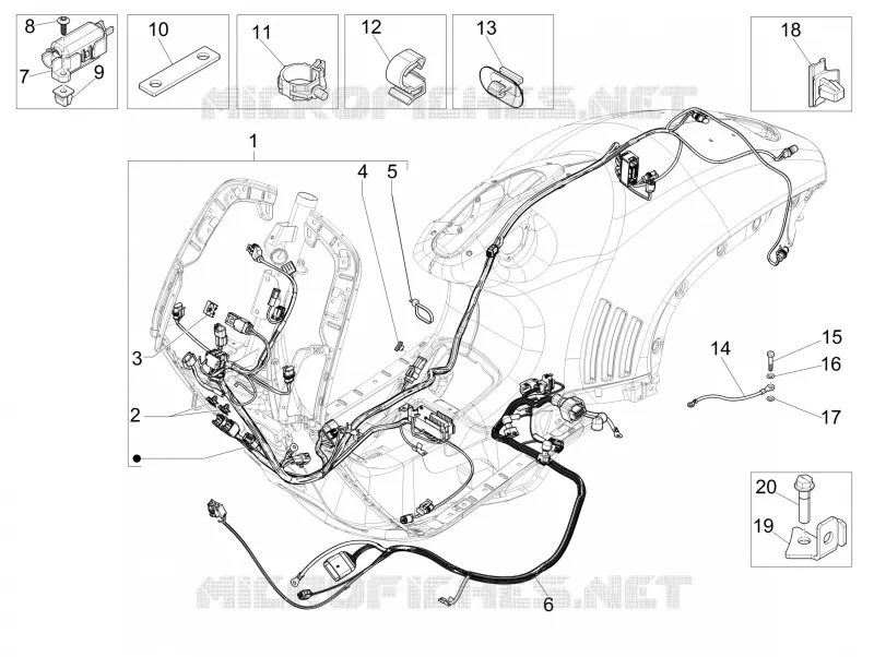 Faisceau de câbles principal VESPA VESPA-SCOOTER 150 946 2016  946 150 4T 3V ABS