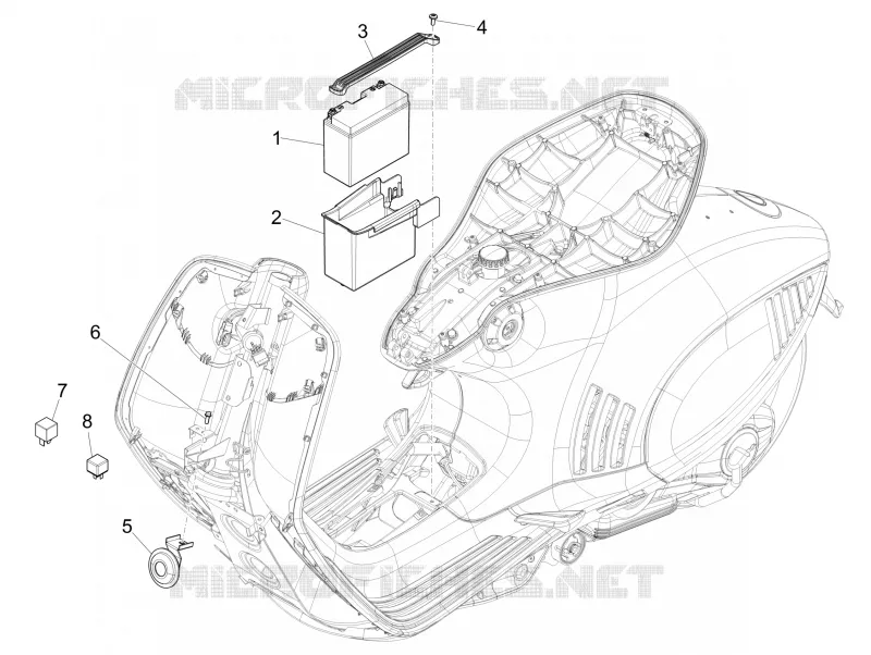 Relais - Batterie - Avertisseur sonore VESPA VESPA-SCOOTER 150 946 2016  946 150 4T 3V ABS