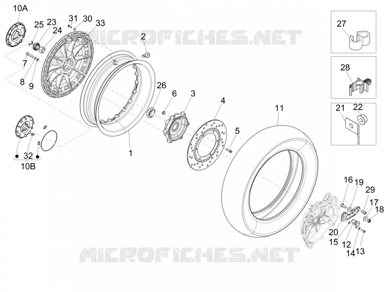 Roue arrière VESPA VESPA-SCOOTER 150 946 2016  946 150 4T 3V ABS