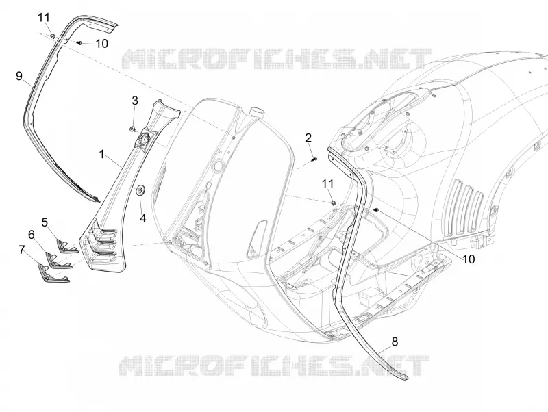 Tablier avant VESPA VESPA-SCOOTER 150 946 2015  946 150 4T 3V ABS