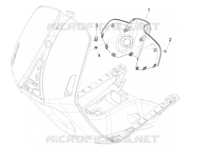 Coffre avant - Contre-tablier VESPA VESPA-SCOOTER 125 946 2015  946 ARMANI 125 4T 3V ABS E3