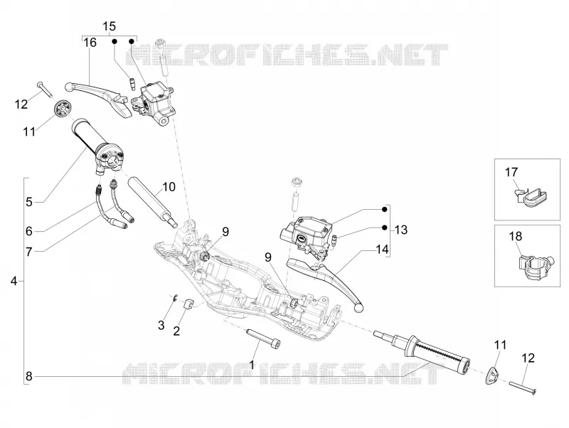 Guidon - Maître cylindre VESPA VESPA-SCOOTER 125 946 2015  946 ARMANI 125 4T 3V ABS E3