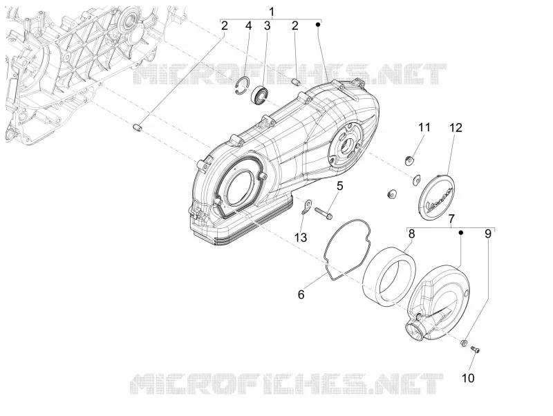 Couvercle carter - Refoidissement carter VESPA VESPA-SCOOTER 150 946 2015  946 ARMANI 150 4T 3V ABS E3