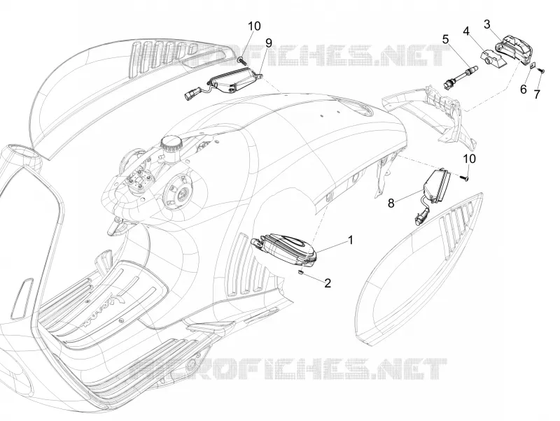 Eclairages arrière - Clignotants VESPA VESPA-SCOOTER 150 946 2016  946 ARMANI 150 4T 3V ABS E3