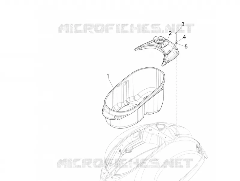 Logement casque - Dessous de selle VESPA VESPA-SCOOTER 300 GTS 2017  GTS 300 ie ABS E4