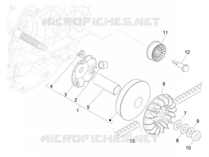 Poulie motrice VESPA VESPA-SCOOTER 300 GTV 2017  GTV 300 SEI GIORNI ie E4 ABS