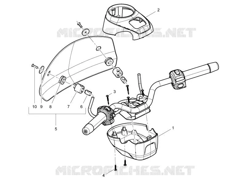 Couvertures guidon VESPA VESPA-SCOOTER 300 GTV 2017  GTV 300 SEI GIORNI ie E4 ABS