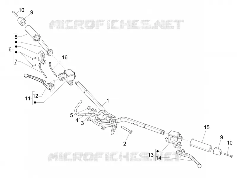 Guidon - Maître cylindre VESPA VESPA-SCOOTER 300 GTV 2017  GTV 300 SEI GIORNI ie E4 ABS