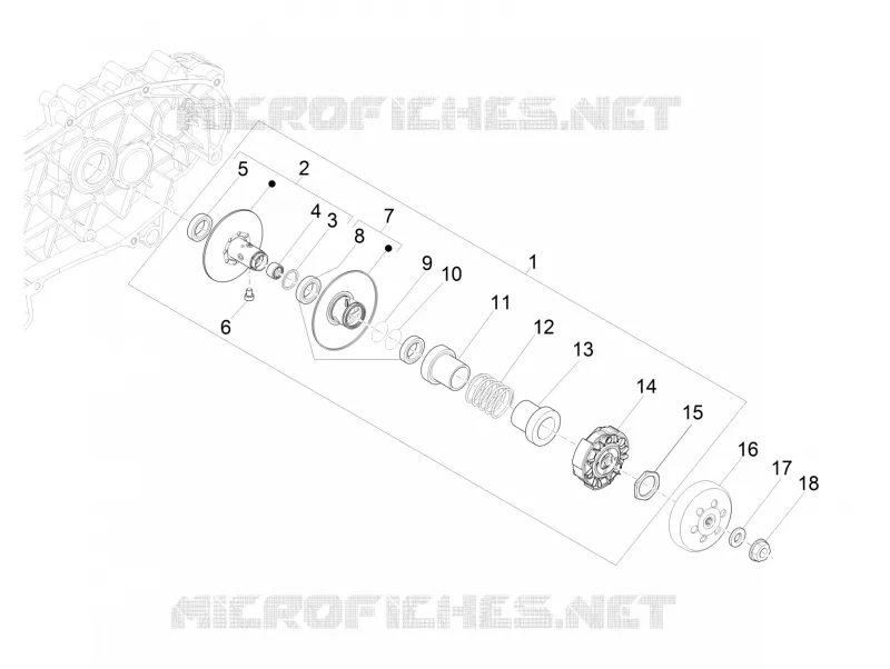 Poulie entrainee VESPA VESPA-SCOOTER 300 GTV 2017  GTV 300 SEI GIORNI ie E4 ABS