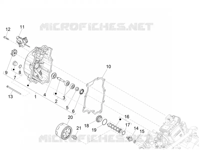 Couvercle volant magnetique - Filtre à huile VESPA VESPA-SCOOTER 300 GTV 2017  GTV 300 SEI GIORNI ie E4 ABS