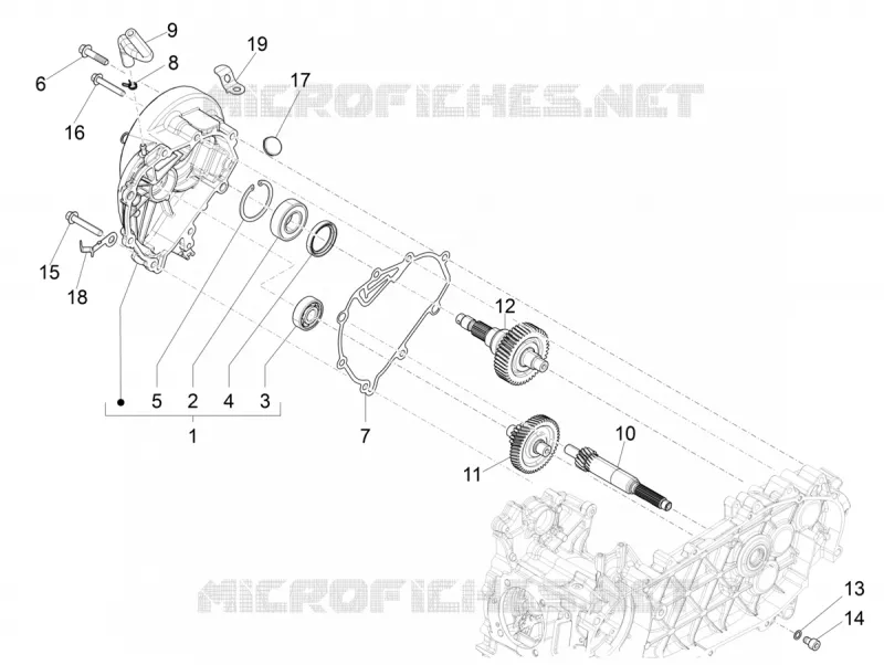 Ensemble réducteur VESPA VESPA-SCOOTER 125 SPRINT 2018  Sprint 125 4T 3V IGET E4 ABS