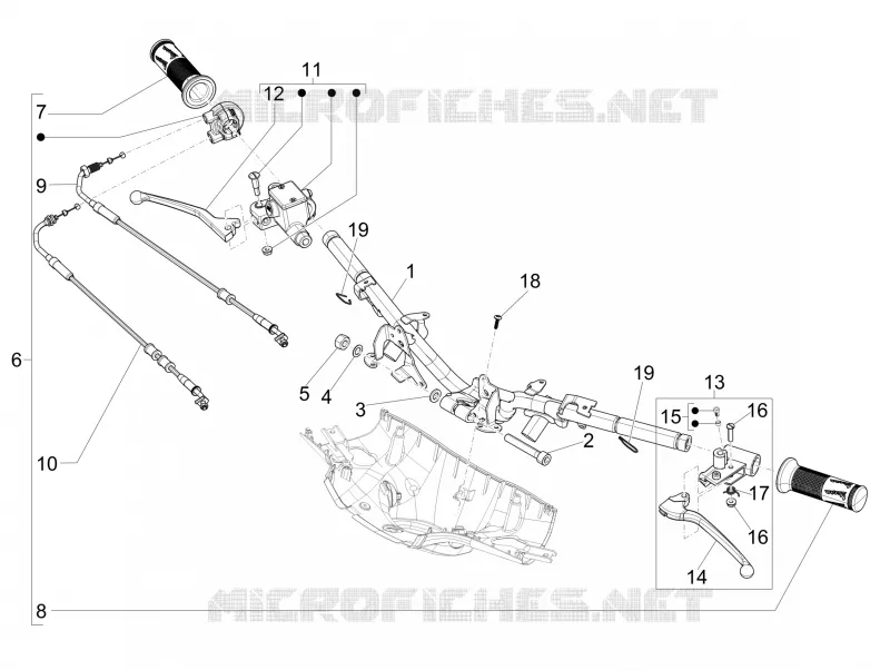 Guidon - Maître cylindre VESPA VESPA-SCOOTER 125 SPRINT 2018  Sprint 125 4T 3V IGET E4 ABS