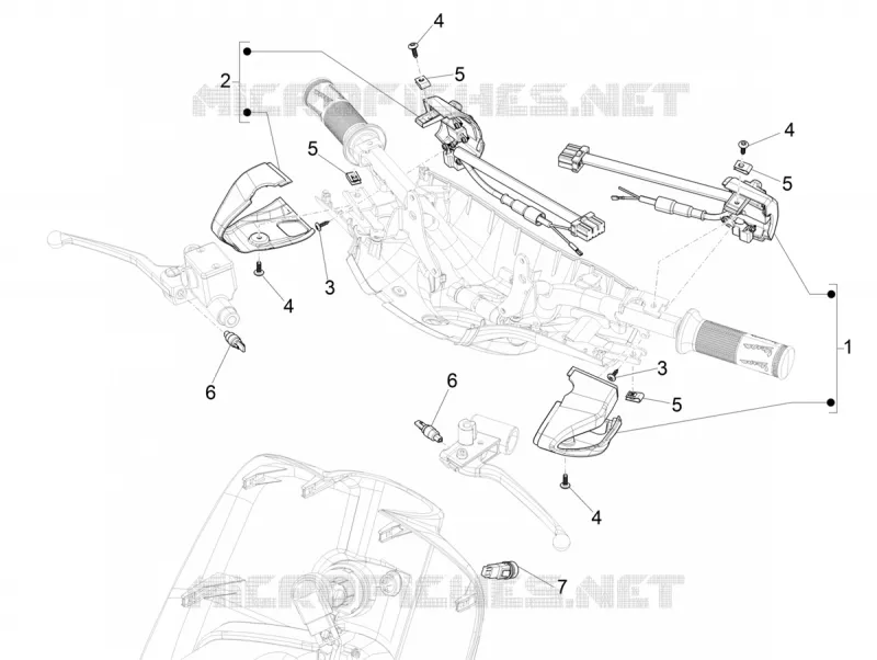 Inverseurs - Commutateurs - Boutons - Interrupteurs VESPA VESPA-SCOOTER 125 SPRINT 2017  Sprint 125 4T 3V IGET E4 ABS