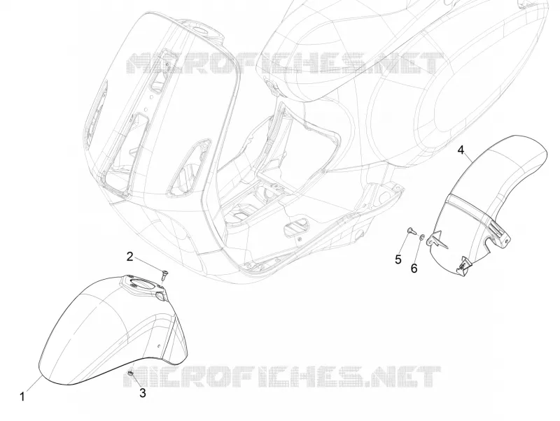 Logement roue - Garde boue VESPA VESPA-SCOOTER 125 SPRINT 2018  Sprint 125 4T 3V IGET E4 ABS