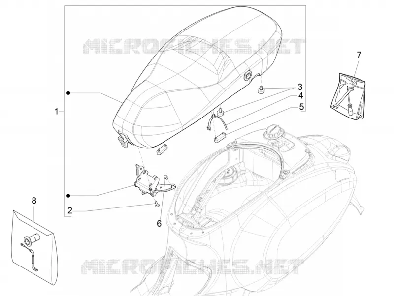 Selle/sieges VESPA VESPA-SCOOTER 125 SPRINT 2017  Sprint 125 4T 3V IGET E4 ABS