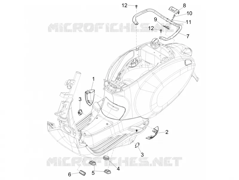 Couvertures laterales - Spoiler VESPA VESPA-SCOOTER 50 SPRINT 2017  Sprint 50 4T 3V E4