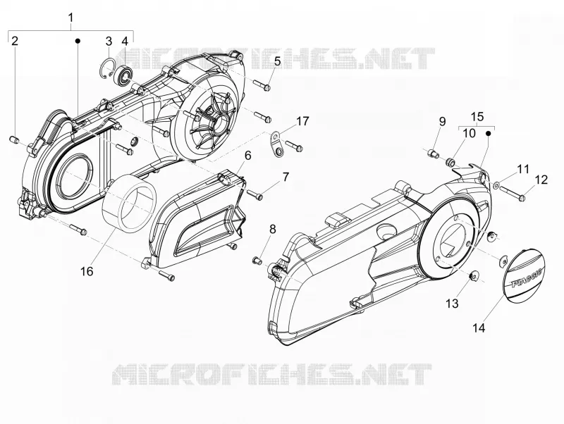 Couvercle carter - Refoidissement carter PIAGGIO PIAGGIO-SCOOTER 300 BEVERLY 2019  Beverly 300 ie ABS Euro 4