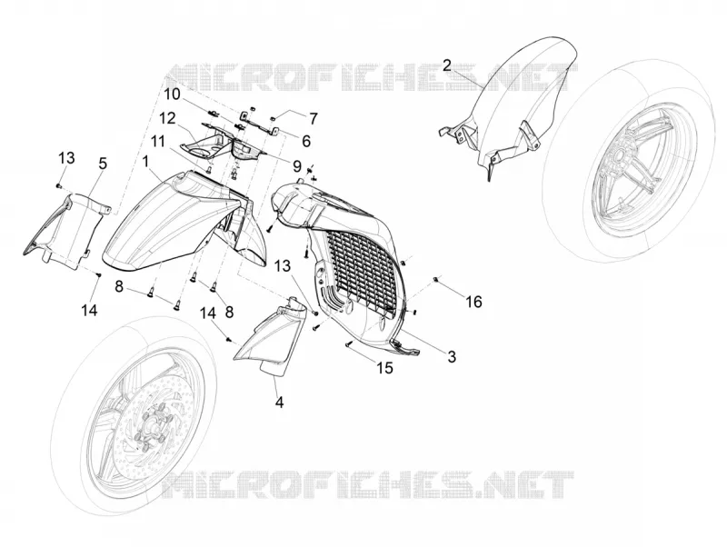 Logement roue - Garde boue PIAGGIO PIAGGIO-SCOOTER 300 BEVERLY 2019  Beverly 300 ie ABS Euro 4
