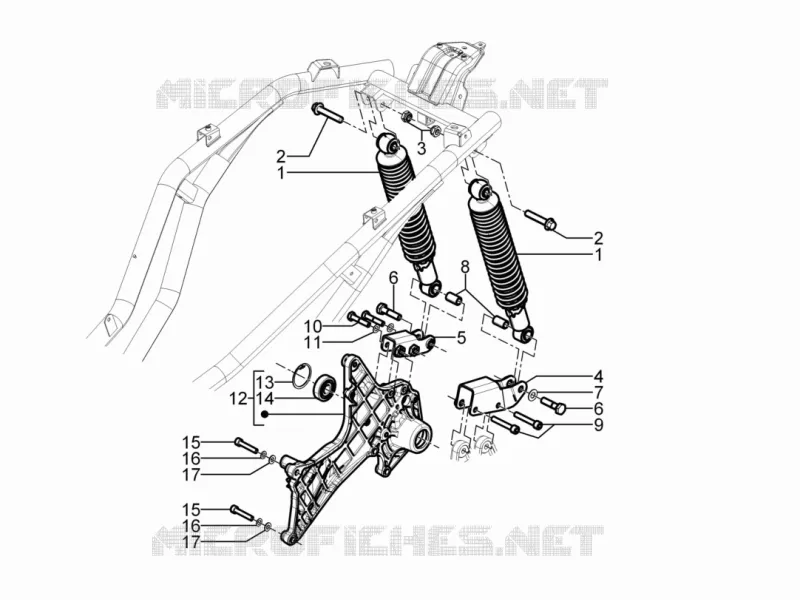 Suspension arrière - Amortisseur/s PIAGGIO PIAGGIO-SCOOTER 300 BEVERLY 2019  Beverly 300 ie ABS Euro 4