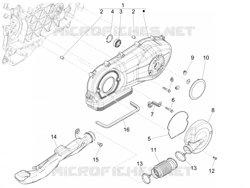 Couvercle carter - Refoidissement carter PIAGGIO PIAGGIO-SCOOTER 125 LIBERTY 2015  Liberty 125 4T 3V ie
