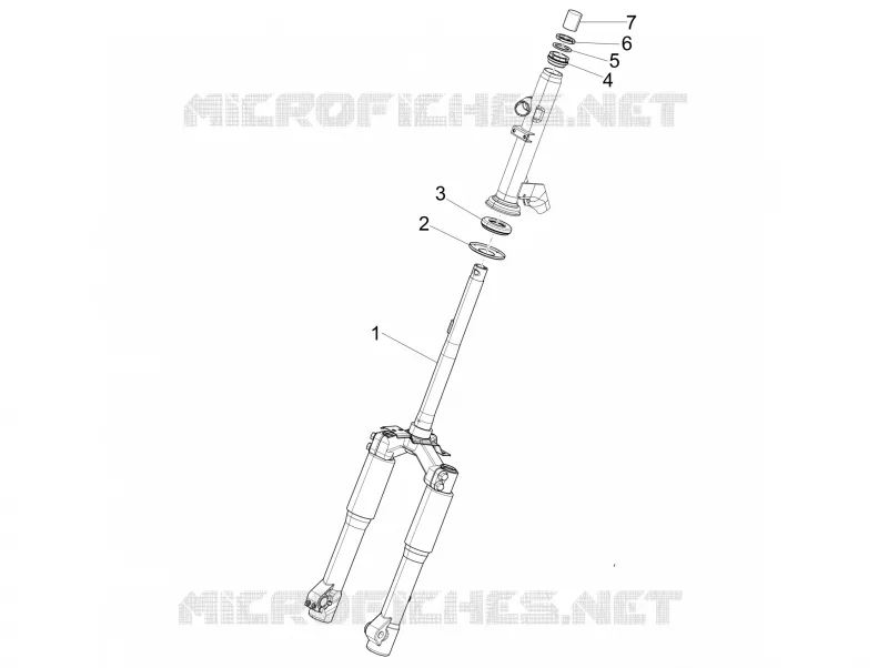 Fourche/tube direction - Ensemble butée dir. PIAGGIO PIAGGIO-SCOOTER 125 LIBERTY 2019  Liberty 125 4T Euro 4 Poste
