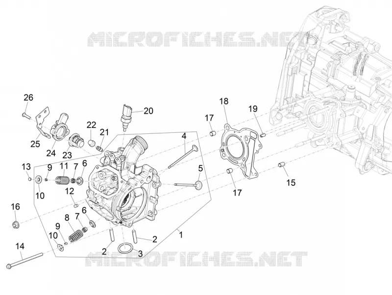 Ensemble culasse - soupapes PIAGGIO PIAGGIO-SCOOTER 150 MEDLEY 2020  Medley 150 4T ie ABS Euro 4