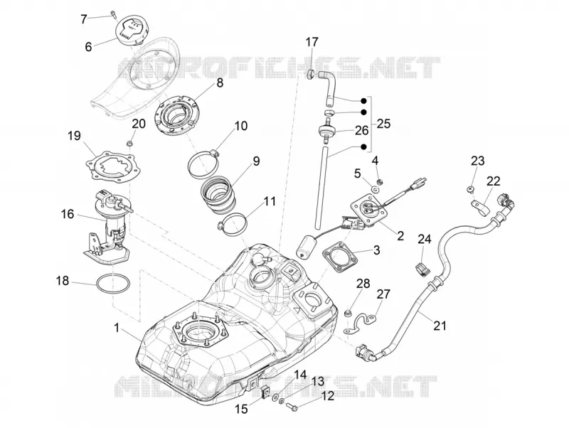 Reservoir carburant PIAGGIO PIAGGIO-SCOOTER 150 MEDLEY 2020  Medley 150 4T ie ABS Euro 4