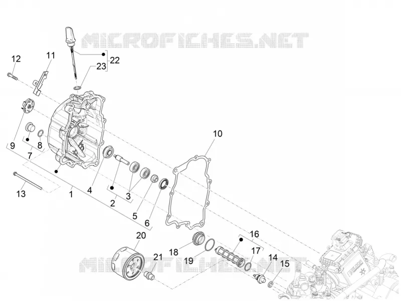 CARTER VOLANT MAGNETIQUE - FILTRE A HUILE PIAGGIO PIAGGIO-SCOOTER 300 MP3 2019  MP3 300 HPE / 300 HPE Sport Euro 4 ABS