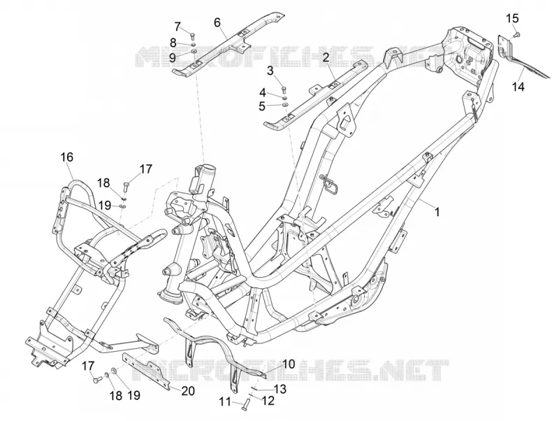 Châssis/coque PIAGGIO PIAGGIO-SCOOTER 300 MP3 2019  MP3 300 HPE / 300 HPE Sport Euro 4 ABS
