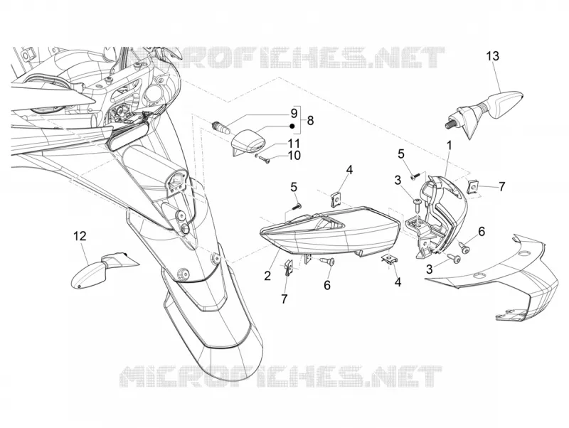 FEUX ARRIERE - CLIGNOTANTS PIAGGIO PIAGGIO-SCOOTER 300 MP3 2019  MP3 300 HPE / 300 HPE Sport Euro 4 ABS