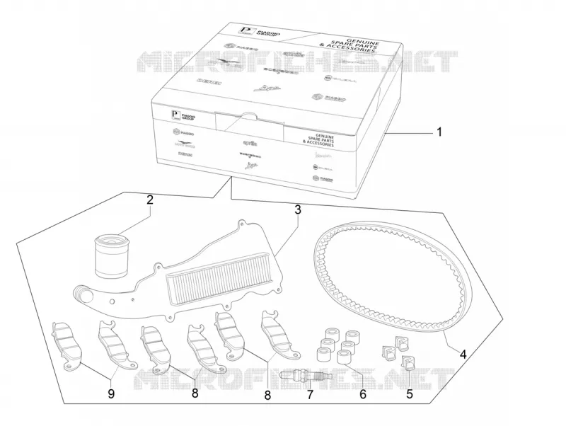 Kit d'entretien PIAGGIO PIAGGIO-SCOOTER 300 MP3 2019  MP3 300 HPE / 300 HPE Sport Euro 4 ABS