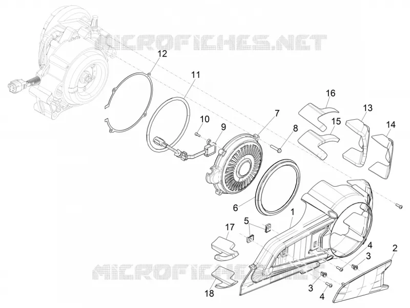 Couvercle carter - Refoidissement carter VESPA VESPA-SCOOTER Electric VESPA 2019  Elettrica