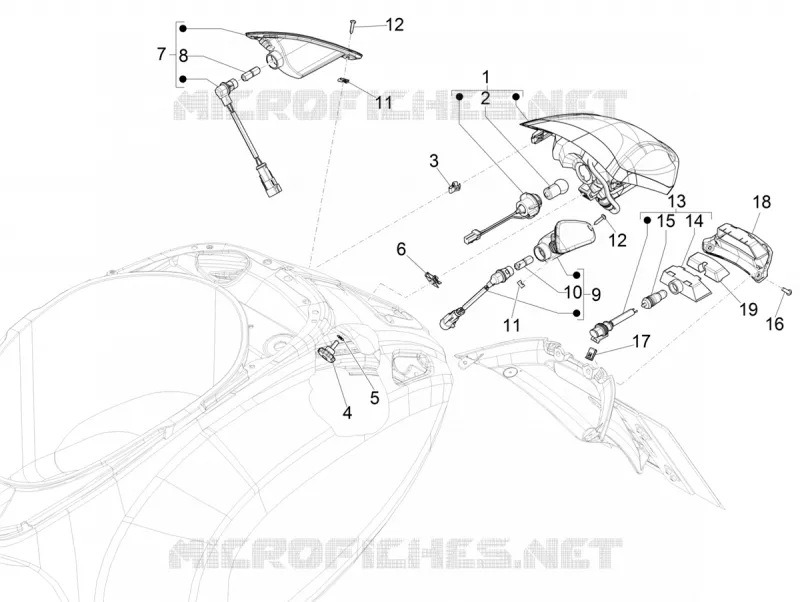 FEUX ARRIERE - CLIGNOTANTS VESPA VESPA-SCOOTER Electric VESPA 2019  Elettrica