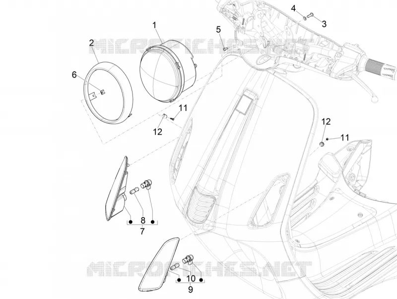 PHARE - CLIGNOTANTS AVANT VESPA VESPA-SCOOTER Electric VESPA 2019  Elettrica
