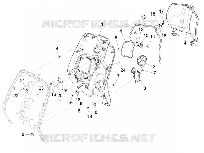 Coffre avant - Contre-tablier VESPA VESPA-SCOOTER Electric VESPA 2019  Elettrica Motociclo
