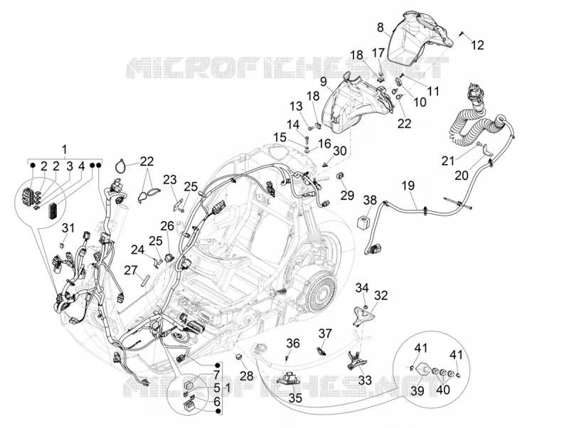 FAISCEAU ELECTRIQUE PRONCIPAL VESPA VESPA-SCOOTER Electric VESPA 2019  Elettrica Motociclo
