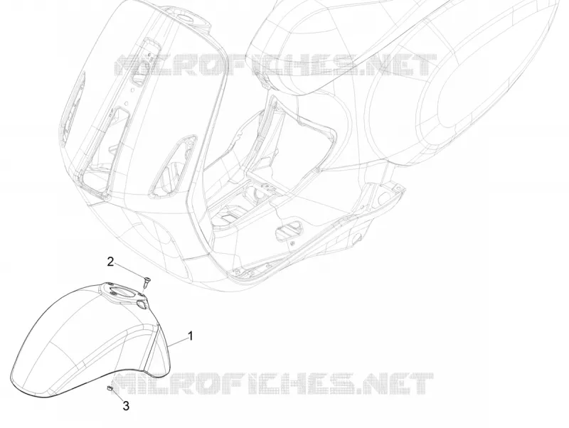 Logement roue - Garde boue VESPA VESPA-SCOOTER Electric VESPA 2019  Elettrica Motociclo