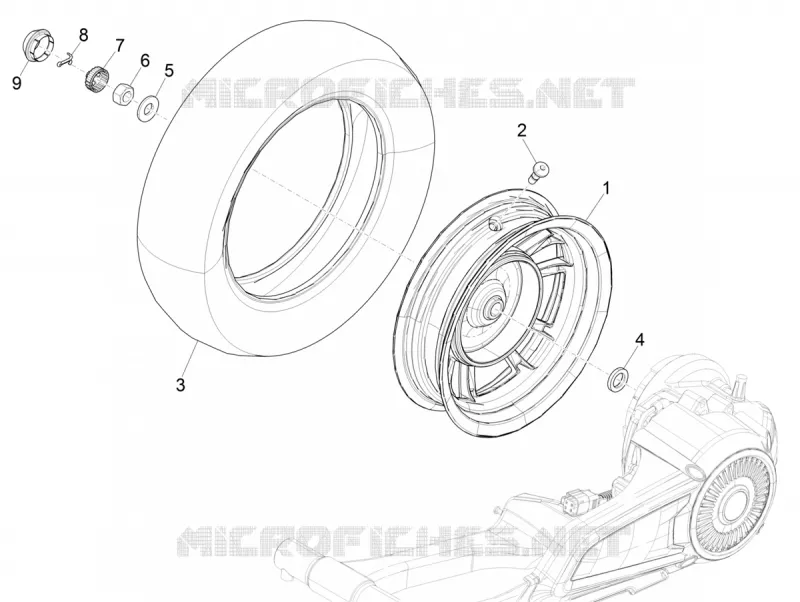 ROUE ARRIERE VESPA VESPA-SCOOTER Electric VESPA 2019  Elettrica Motociclo