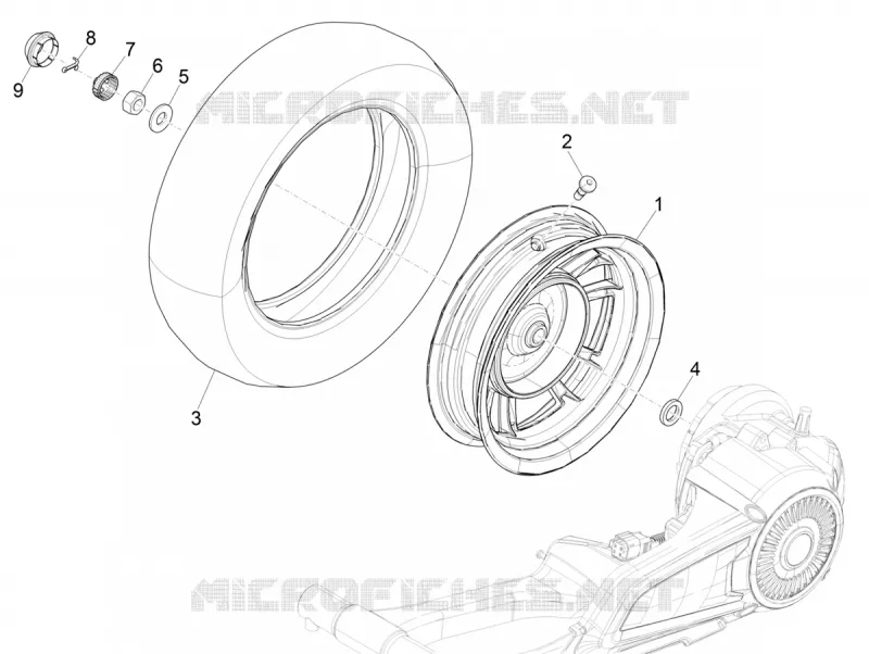 ROUE ARRIERE VESPA VESPA-SCOOTER Electric VESPA 2019  Elettrica Motociclo 70 km/h