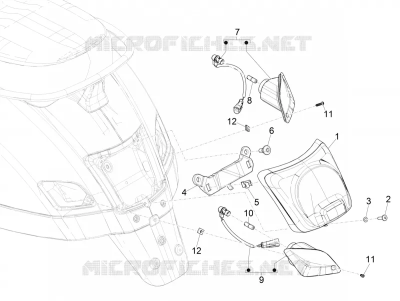 FEUX ARRIERE - CLIGNOTANTS VESPA VESPA-SCOOTER 125 GTS 2018  GTS 125 4T Euro 4 ABS Super