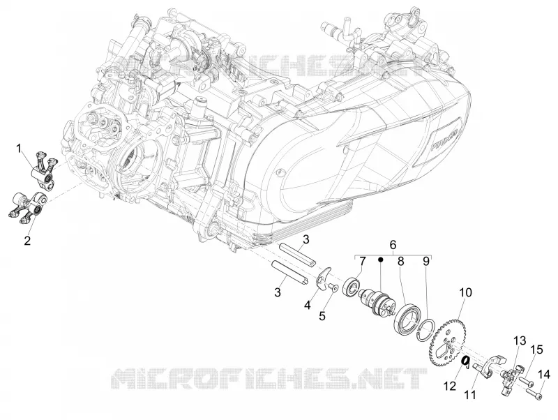 Groupe support balanciers VESPA VESPA-SCOOTER 125 GTS 2019  GTS 125 4T Euro 4 ABS Super