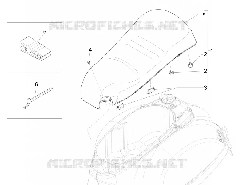 Selle/sieges VESPA VESPA-SCOOTER 125 GTS 2019  GTS 125 4T Euro 4 ABS Super