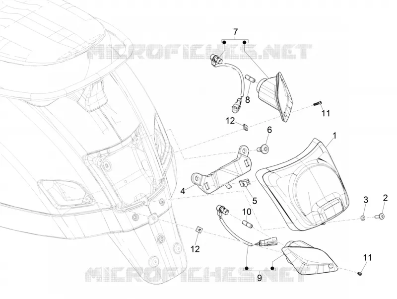 FEUX ARRIERE - CLIGNOTANTS VESPA VESPA-SCOOTER 300 GTS 2019  GTS 300 HPE 4T/4V ie ABS Euro 4