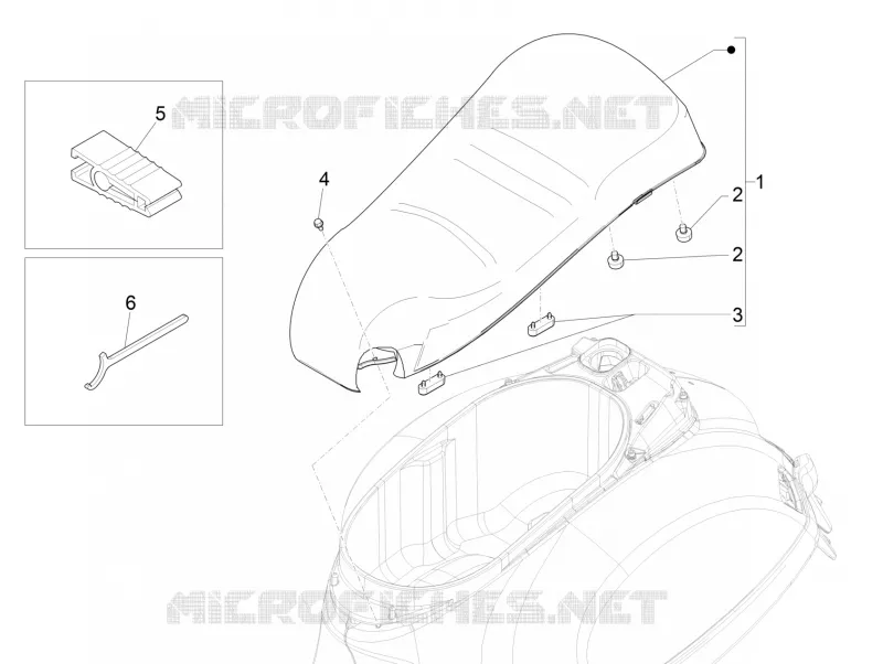 Selle/sieges VESPA VESPA-SCOOTER 300 GTS 2019  GTS 300 HPE 4T/4V ie ABS Euro 4